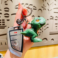 Porte-clés Dinosaure Anime Cartoon T-Rex Mordant la Main en Plastique Tendance Mode