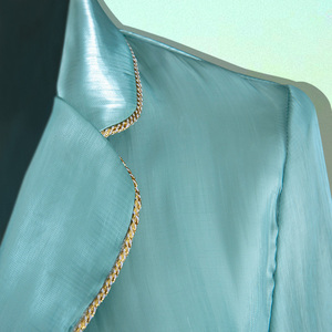 New women's pajamas <strong>silky</strong> feather shirt jacket mid-length women's long-sleeved <strong>top</strong> - Product Image 4