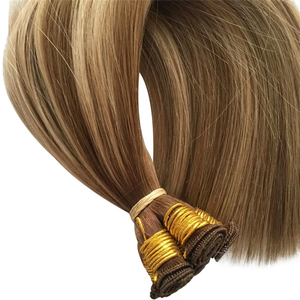 Jasmine Beauty Wholesale Natural Virgin Hand Tied weft human hair extensions Remy Human Hair Extensions Real <b>Russian</b> Hair - Product Image 2