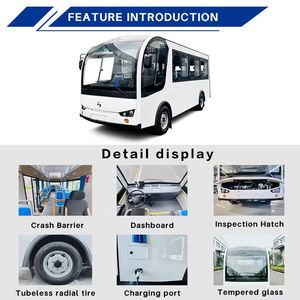 รถมินิบัสไฟฟ้า DAOD ระยะทางวิ่งไกล 350 กม. ประตูแบบ LHD แบตเตอรี่ลิเธียมไอรอนฟอสเฟต ปลอดมลพิษ รถรับส่งแบบกำหนดเองสำหรับการขนส่งในเมือง ได้รับมาตรฐาน CE - Product Image 3