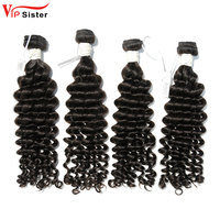 Rambut Remy India Mentah Kelas 6A Gelombang Dalam Bebas Kusut & Bebas Rontok untuk Ekstensi Rambut