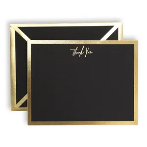 A6 C5 Standard size black kraft paper gold foil customize your logo design gum glue envelope