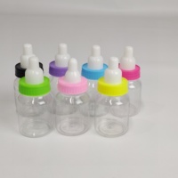 Pot d'emballage personnalisé en plastique transparent de qualité alimentaire, rond et coloré, en forme de biberon, pour bonbons gélifiés et herbes aromatiques