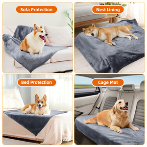 Coperta per cani di lusso impermeabile Nobleza 127X100cm morbida e soffice coperta in peluche con stampa animalier lavabile e a tenuta stagna per animali domestici - Product Image 6