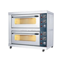 Nouveau four rotatif industriel à gaz et électrique à 2 niveaux et 4 plateaux en acier inoxydable, haute productivité pour la cuisson du maïs et des fruits