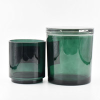 Pot de bougies en verre, grand contenant de luxe transparent, pour bougies, couleur verte, dhl, expédié de la chine
