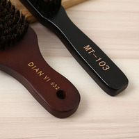 Brosse à barbe de rasage en poils de sanglier en bois avec manche brosse à barbe claire en bois peigne à moustache brosse à cou pour hommes LOGO personnalisé