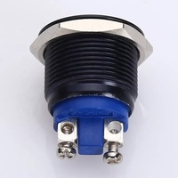 ONPOW 16mm tête plate 1NO interrupteur à bouton-poussoir noir momentané en alliage d'aluminium (GQ16F-10/A) CE, RoHS