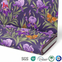 Kain Voile Muslin Katun Cetak Digital Custom Motif Bunga Laris untuk Gaun Wanita