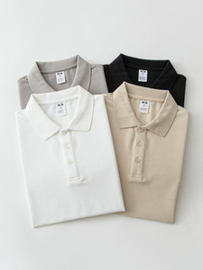 Summer Thin 200g Pique Cotton Texture Solid Normcore/Minimalist Short Sleeve Moisture Wicking Men Youth Casual Comfortable Shirt - Product Image 3