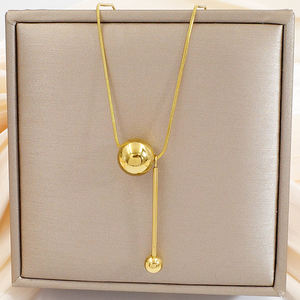 스테인레스 스틸 기하학 스타 문 펜던트 체인 초커 목걸이 18K 금도금 방수 보석 목걸이 여성용 결혼식 - Product Image 2