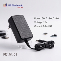 Adaptateur d'alimentation à découpage CA/CC certifié FCC CB CE 6W 12W 18W 12V 0.9A 1A avec prises EU US UK pour haut-parleur et routeur