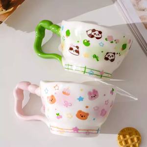 Taza de Cerámica Zuo Mu con Asa, Resistente al Calor, Pintada a Mano, Diseño Bonito para Café, Leche, Desayuno, Regalo para Mujeres, Uso Doméstico - Product Image 2