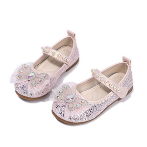2026 Spring & Autumn Girls' Princess Shoes & Crystal Shoes Comfortable Non-Slip <b>Kids</b> Soft Bottom Leather Shoes, Baby Shoes - Product Image 1