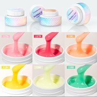 Vendeeni Gel de construction pour extensions d'ongles, Gel dur, Gel de construction TPO SANS HEMA, Étiquette personnalisée OEM, Couleurs fluorescentes, Gel UV de construction