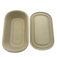 Contenedor de comida biodegradable para llevar, vajilla Rectangular y ecológica de 26oz, para Catering, con tapas