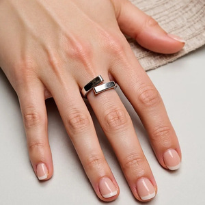 European American Jewelry 18K Gold Stainless Steel Geometric <b>Ring</b> Women's Engagement Fashion <b>Rings</b> - Product Image 1