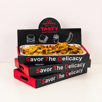 Emballage alimentaire jetable personnalisé en kraft avec logo imprimé, boîte à emporter pour la restauration rapide, boîte à grignotages chauds pour la restauration