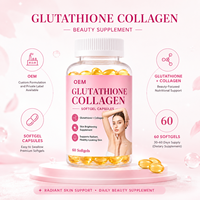 Capsules de collagène au glutathion pour éclaircir la peau, favoriser une peau radieuse et saine, complément alimentaire pour femmes, OEM, marque privée