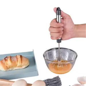 Semi-Automatic Whipping Egg And Cream Handle Manual Egg Beater Stainless Steel Whisk Handheld Eggbeater