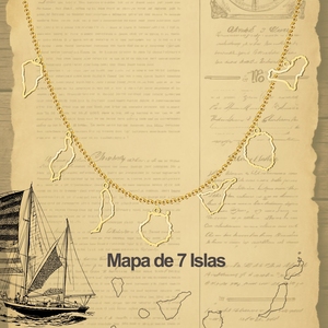 Collana Religiosa di Tendenza con Ciondolo delle 7 Isole Canarie, Catena in Acciaio Inossidabile Placcato Oro - Product Image 2