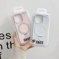 Coque de téléphone en silicone liquide avec anneau magnétique et support pour iPhone 18 17 16 14 Plus 13 15 Pro Max, compatible avec la recharge sans fil