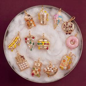 Nouvelle série de desserts : Pendentifs DIY pour femmes (chips de pommes de terre, gâteau glacé, hot-dog, <span class=keywords><strong>pizza</strong></span>, burger) – Accessoires de bijoux en gros - Product Image 4