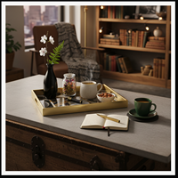 Ensemble de plateaux de service de luxe, dix motifs abstraits de cartes, PP, MDF, PVC, pour table basse, restaurant, maison, hôtel, service