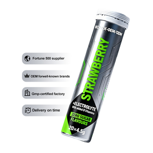 Comprimés d'hydratation sportive <span class=keywords><strong>Hydro</strong></span> de la marque Richtek, sans gluten, sans sucre, saveur baies, enrichis en électrolytes, 20 comprimés effervescents - Product Image 1