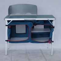 Table de cuisine de camping pliable en aluminium légère et portable avec logo personnalisé pour l'extérieur