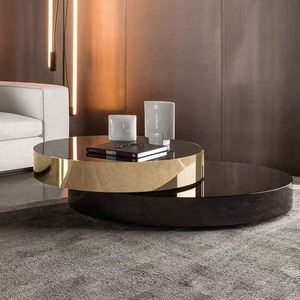 <span class=keywords><strong>Mesa</strong></span> de Centro Moderna SANQI de Acero Inoxidable Plateado, <span class=keywords><strong>Mesa</strong></span> de Centro Multiusos Dorada y de Vidrio - Product Image 2
