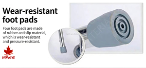 <span class=keywords><strong>Déambulateur</strong></span> à roulettes HONGYE pour la rééducation, réglage de la hauteur sur 8 niveaux, pneus en PU de 5 pouces, utilisation intérieure et extérieure - Product Image 6