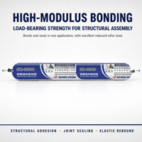 Scellant structurel en silicone monocomposant YSD sans formaldéhyde, résistant aux intempéries, pour le vitrage des murs-rideaux en aluminium
