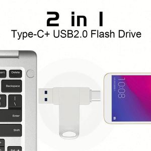 โลโก้สั่งทำได้ 8GB ถึง 512GB แฟลชไดร์ฟแบบสองระบบ Android 2.0/3.0 Type-C พอร์ต USB 3.0  วัสดุโลหะ รุ่น 32GB - Product Image 2