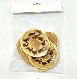Dischi di Legno con Motivo Coniglietto Pasquale, Dischi in Legno Naturale Incisi, Decorazione Rustica Primaverile Fai-da-Te per Casa e Tavola - Product Image 1