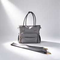 Sac fourre-tout en néoprène gris ODM à marque privée, grande capacité, sac à langer de voyage pour maman avec plusieurs poches, logo personnalisé