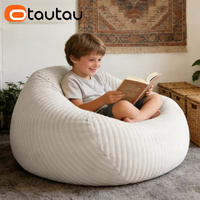 Housse de pouf moderne inclinable en fausse fourrure de lapin OTAUTAU pour l'hiver et Noël DD234 sans rembourrage inclus