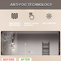 Miroir LED mural en bois pour salle de bain, vasque en céramique, design moderne, tiroirs à fermeture douce, résistant à l'eau, facile à nettoyer