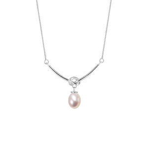 Collier avec pendentif en fausses perles plaqué argent, forme ronde blanche, bijoux à porter au quotidien pour femmes - Product Image 5