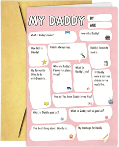 Tarjeta del Día del Padre con Espacio para Escribir, Preguntas Interactivas para Guardar Recuerdos, Regalo Creativo de los Niños para Papá - Product Image 1