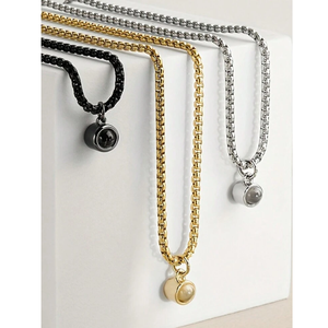 Collana con Proiezione in Acciaio Inossidabile Resistente allo Scolorimento, Catena per Maglione Unisex per Stratificazione - Product Image 2