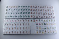 Jeu de Mahjong américain gravé à 4 couches de 1-7/16 pouces, 160 tuiles bleu bleuet avec tapis Autumn Meadow