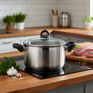 Casserole en acier inoxydable Meat Pot Tourmaline 5.0 Qt avec couvercle en verre pour rôtir et mijoter - Product Image 3