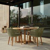 Ensemble table et chaises longues en teck anti-corrosion, design nordique, mobile, pour villa, hôtel, terrasse, jardin, balcon, loisirs, en rotin
