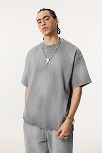 เสื้อยืดแฟชั่นใหม่ทรงโอเวอร์ไซส์ แขนสั้น คอโอ ทรงลำลอง ผ้าถักลายพิมพ์ 3 มิติ ดีไซน์พอง ป้องกันรอยยับ สำหรับผู้ชาย ผ้าฝ้าย 100% - Product Image 3