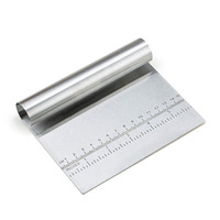 Grattoir à pâte en acier inoxydable avec coupe de surface graduée coupe de pâte gâteau crème saucisse grattoir outils de cuisson de gâteau