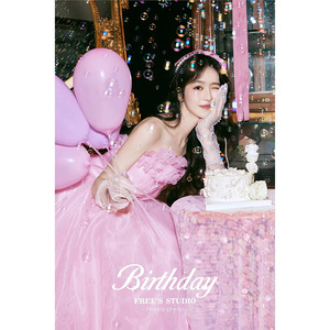 Strapless Ball Gown Wedding Dress Empire Waist Organza Tulle Candy Color Fashionable Korean Style Studio Photoshoot Costume - Product Image 3