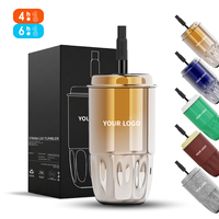 Gobelet isotherme en acier inoxydable de qualité supérieure avec paille, tasse à café 450 ml (15,2 oz), anti-fuite, couvercle sans BPA, étiquette personnalisable disponible