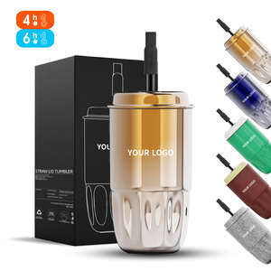Gobelet isotherme en acier inoxydable de qualité supérieure <span class=keywords><strong>avec</strong></span> paille, tasse à café 450 ml (15,2 oz), anti-fuite, couvercle sans BPA, <span class=keywords><strong>étiquette</strong></span> personnalisable disponible - Product Image 3