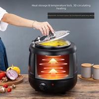Marmite à soupe électrique de luxe en acier inoxydable noir mat 500W 10L, autoportante, carrée, pour buffet